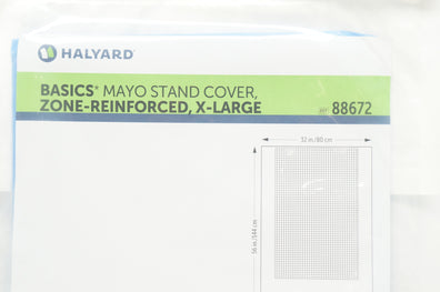 Halyard 88672 BASICS Mayo Stand Cover, Zone-Reinforced, 32inch x 56inch